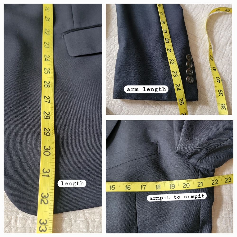 Lauren Ralph Lauren LRL 100%‎ Wool Two-Button Closure Suit Jacket Coat Size 44R - Picture 10 of 13